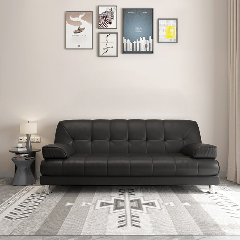 Pure Color Sofa Pillow Top Arm Reclining Loveseat Sofa for Living Room Black Clearhalo 'furn' 'furn_sofas' 'Furniture' 'furniture_sofas' 'kitchen' 'kitchen_sofas' 'Living Room Furniture' 'Sofa' 'sofas' 4749210