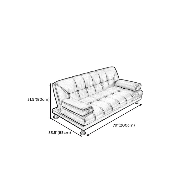 Pure Color Sofa Pillow Top Arm Reclining Loveseat Sofa for Living Room Clearhalo 'furn' 'furn_sofas' 'Furniture' 'furniture_sofas' 'kitchen' 'kitchen_sofas' 'Living Room Furniture' 'Sofa' 'sofas' 4749219