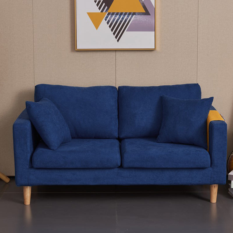 Scandinavian Loose Back Fabric Sofa 30.7" H Square Arm Loveseat Dark Blue Clearhalo 'furn' 'furn_sofas' 'Furniture' 'furniture_sofas' 'kitchen' 'kitchen_sofas' 'Living Room Furniture' 'Sofa' 'sofas' 4749221