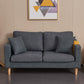 Scandinavian Loose Back Fabric Sofa 30.7" H Square Arm Loveseat Dark Gray Clearhalo 'furn' 'furn_sofas' 'Furniture' 'furniture_sofas' 'kitchen' 'kitchen_sofas' 'Living Room Furniture' 'Sofa' 'sofas' 4749222
