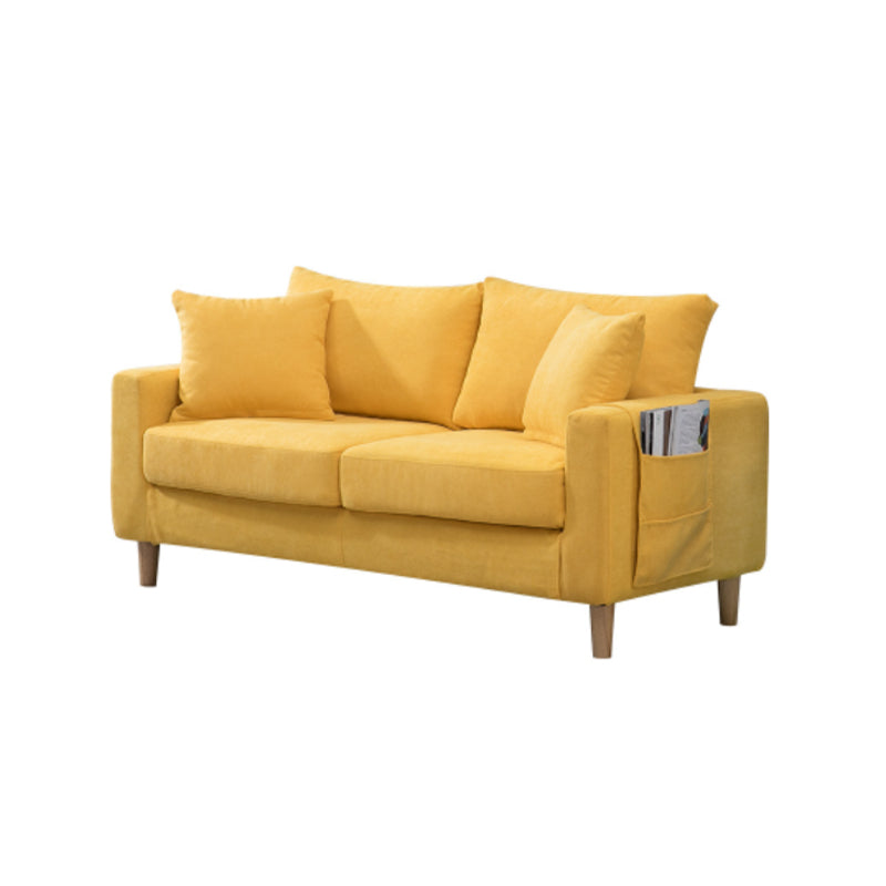 Scandinavian Loose Back Fabric Sofa 30.7" H Square Arm Loveseat Clearhalo 'furn' 'furn_sofas' 'Furniture' 'furniture_sofas' 'kitchen' 'kitchen_sofas' 'Living Room Furniture' 'Sofa' 'sofas' 4749230