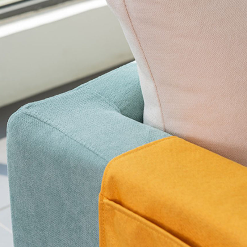 Scandinavian Loose Back Fabric Sofa 30.7" H Square Arm Loveseat Clearhalo 'furn' 'furn_sofas' 'Furniture' 'furniture_sofas' 'kitchen' 'kitchen_sofas' 'Living Room Furniture' 'Sofa' 'sofas' 4749233