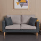 Scandinavian Loose Back Fabric Sofa 30.7" H Square Arm Loveseat Dark Grey Light Grey Clearhalo 'furn' 'furn_sofas' 'Furniture' 'furniture_sofas' 'kitchen' 'kitchen_sofas' 'Living Room Furniture' 'Sofa' 'sofas' 4749240