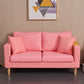 Scandinavian Loose Back Fabric Sofa 30.7" H Square Arm Loveseat Pink Clearhalo 'furn' 'furn_sofas' 'Furniture' 'furniture_sofas' 'kitchen' 'kitchen_sofas' 'Living Room Furniture' 'Sofa' 'sofas' 4749242