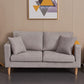 Scandinavian Loose Back Fabric Sofa 30.7" H Square Arm Loveseat Light Gray Clearhalo 'furn' 'furn_sofas' 'Furniture' 'furniture_sofas' 'kitchen' 'kitchen_sofas' 'Living Room Furniture' 'Sofa' 'sofas' 4749243