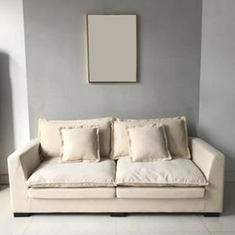 Modern Linen Tuxedo Arm Standard Sofa with Bolster Pillows for Living Room, Apartment Clearhalo 'furn' 'furn_sofas' 'Furniture' 'furniture_sofas' 'kitchen' 'kitchen_sofas' 'Living Room Furniture' 'Sofa' 'sofas' 4749256