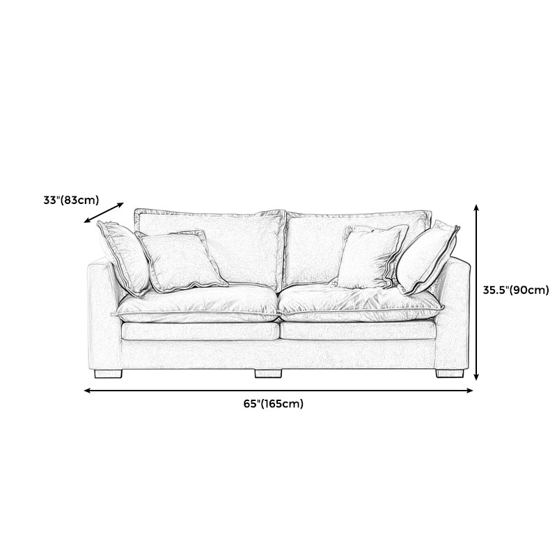 Modern Linen Tuxedo Arm Standard Sofa with Bolster Pillows for Living Room, Apartment Clearhalo 'furn' 'furn_sofas' 'Furniture' 'furniture_sofas' 'kitchen' 'kitchen_sofas' 'Living Room Furniture' 'Sofa' 'sofas' 4749261