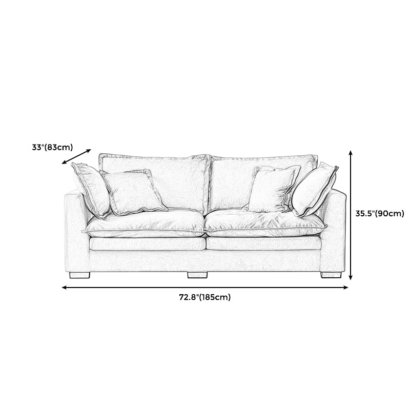 Modern Linen Tuxedo Arm Standard Sofa with Bolster Pillows for Living Room, Apartment Clearhalo 'furn' 'furn_sofas' 'Furniture' 'furniture_sofas' 'kitchen' 'kitchen_sofas' 'Living Room Furniture' 'Sofa' 'sofas' 4749262