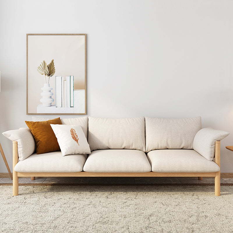 Contemporary Square Arm Standard Sofa with Bolster Pillows for Living Room, Apartment White Clearhalo 'furn' 'furn_sofas' 'Furniture' 'furniture_sofas' 'kitchen' 'kitchen_sofas' 'Living Room Furniture' 'Sofa' 'sofas' 4749263