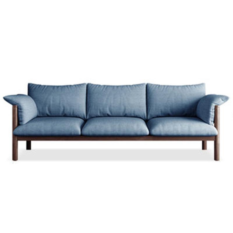Contemporary Square Arm Standard Sofa with Bolster Pillows for Living Room, Apartment Blue Clearhalo 'furn' 'furn_sofas' 'Furniture' 'furniture_sofas' 'kitchen' 'kitchen_sofas' 'Living Room Furniture' 'Sofa' 'sofas' 4749267