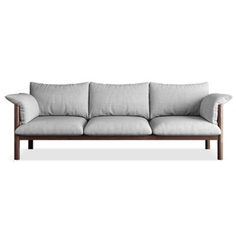 Contemporary Square Arm Standard Sofa with Bolster Pillows for Living Room, Apartment Grey Clearhalo 'furn' 'furn_sofas' 'Furniture' 'furniture_sofas' 'kitchen' 'kitchen_sofas' 'Living Room Furniture' 'Sofa' 'sofas' 4749268