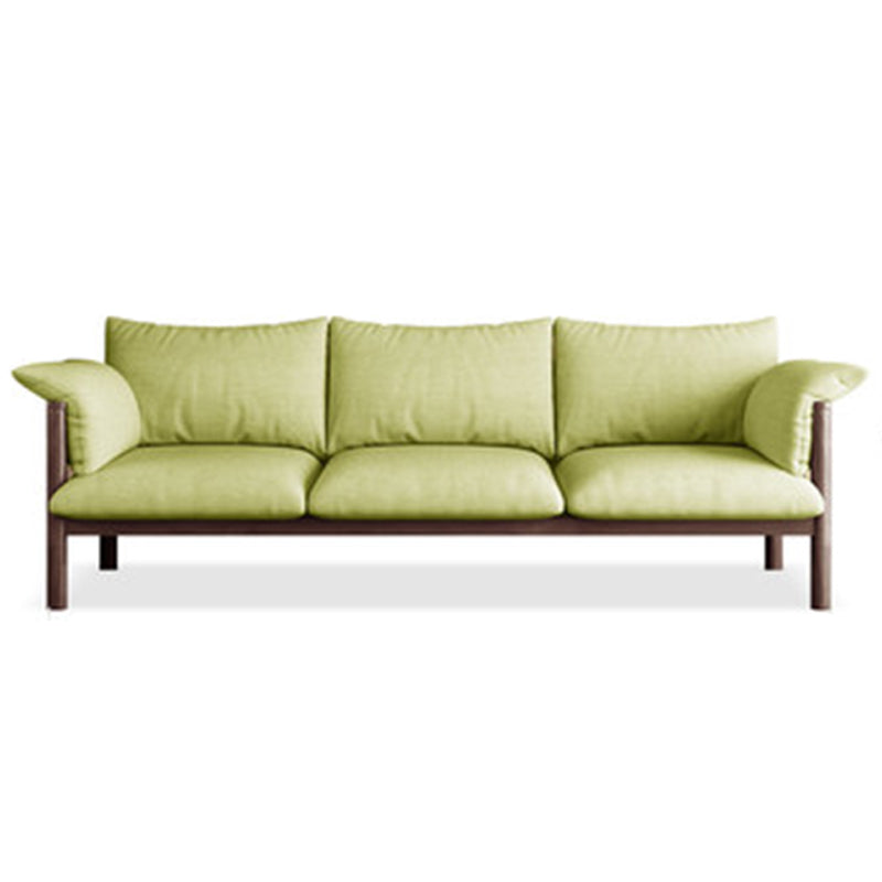 Contemporary Square Arm Standard Sofa with Bolster Pillows for Living Room, Apartment Green Clearhalo 'furn' 'furn_sofas' 'Furniture' 'furniture_sofas' 'kitchen' 'kitchen_sofas' 'Living Room Furniture' 'Sofa' 'sofas' 4749269