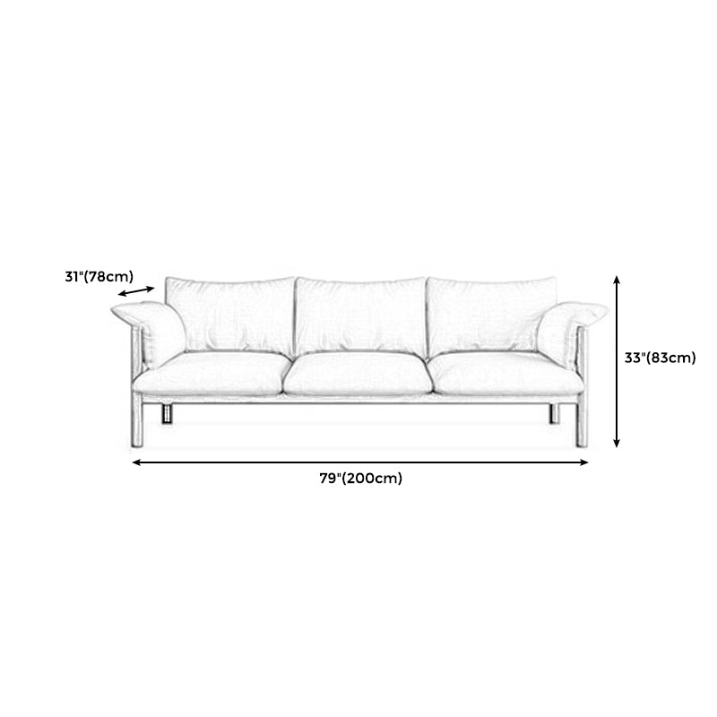 Contemporary Square Arm Standard Sofa with Bolster Pillows for Living Room, Apartment Clearhalo 'furn' 'furn_sofas' 'Furniture' 'furniture_sofas' 'kitchen' 'kitchen_sofas' 'Living Room Furniture' 'Sofa' 'sofas' 4749279