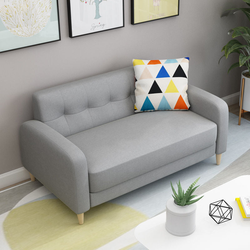 Pure Color Sofa Tufted Back Square Arm Sofa for Living Room Home Light Gray Clearhalo 'furn' 'furn_sofas' 'Furniture' 'furniture_sofas' 'kitchen' 'kitchen_sofas' 'Living Room Furniture' 'Sofa' 'sofas' 4749281