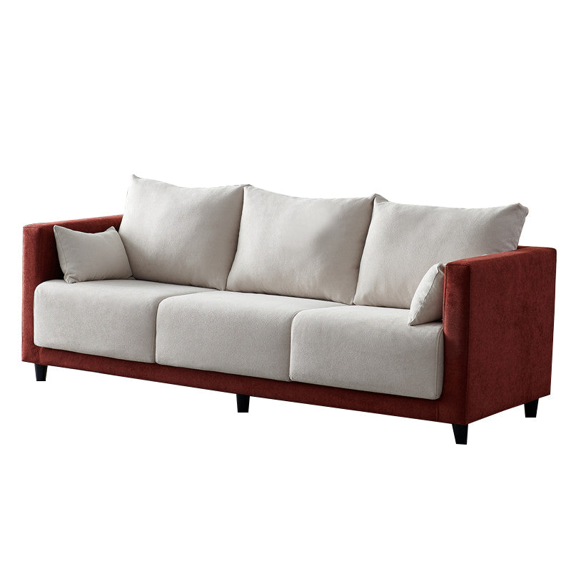 Contemporary Tuxedo Arm Standard Sofa with Bolster Pillows for Living Room, Apartment Clearhalo 'furn' 'furn_sofas' 'Furniture' 'furniture_sofas' 'kitchen' 'kitchen_sofas' 'Living Room Furniture' 'Sofa' 'sofas' 4749296