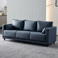 Contemporary Tuxedo Arm Standard Sofa with Bolster Pillows for Living Room, Apartment Dark Gray Faux Leather Clearhalo 'furn' 'furn_sofas' 'Furniture' 'furniture_sofas' 'kitchen' 'kitchen_sofas' 'Living Room Furniture' 'Sofa' 'sofas' 4749301