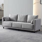Contemporary Tuxedo Arm Standard Sofa with Bolster Pillows for Living Room, Apartment Light Gray Faux Leather Clearhalo 'furn' 'furn_sofas' 'Furniture' 'furniture_sofas' 'kitchen' 'kitchen_sofas' 'Living Room Furniture' 'Sofa' 'sofas' 4749302