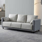 Contemporary Tuxedo Arm Standard Sofa with Bolster Pillows for Living Room, Apartment Light Gray-White Faux Leather Clearhalo 'furn' 'furn_sofas' 'Furniture' 'furniture_sofas' 'kitchen' 'kitchen_sofas' 'Living Room Furniture' 'Sofa' 'sofas' 4749304