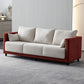 Contemporary Tuxedo Arm Standard Sofa with Bolster Pillows for Living Room, Apartment White-Copper Linen Clearhalo 'furn' 'furn_sofas' 'Furniture' 'furniture_sofas' 'kitchen' 'kitchen_sofas' 'Living Room Furniture' 'Sofa' 'sofas' 4749309