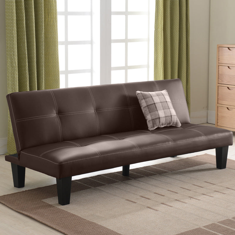 Biscuit Back Faux Leather Loveseat with Wear-resisting and Foldable for Living Room Coffee Clearhalo 'furn' 'furn_sofas' 'Furniture' 'furniture_sofas' 'kitchen' 'kitchen_sofas' 'Living Room Furniture' 'Sofa' 'sofas' 4749321