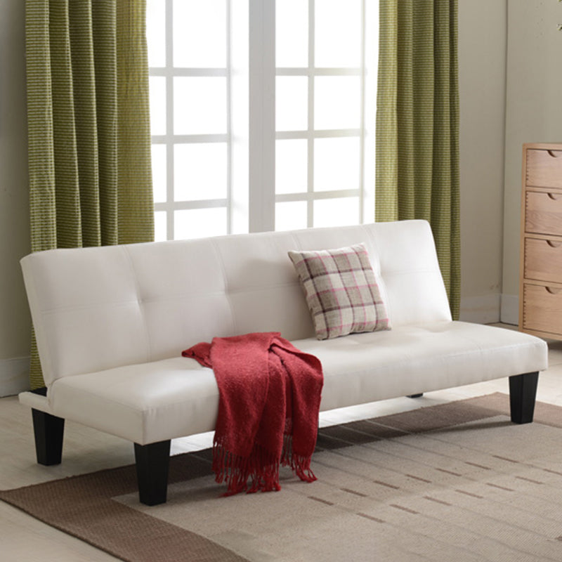 Biscuit Back Faux Leather Loveseat with Wear-resisting and Foldable for Living Room 70"L x 29.5"W x 28"H White Clearhalo 'furn' 'furn_sofas' 'Furniture' 'furniture_sofas' 'kitchen' 'kitchen_sofas' 'Living Room Furniture' 'Sofa' 'sofas' 4749322