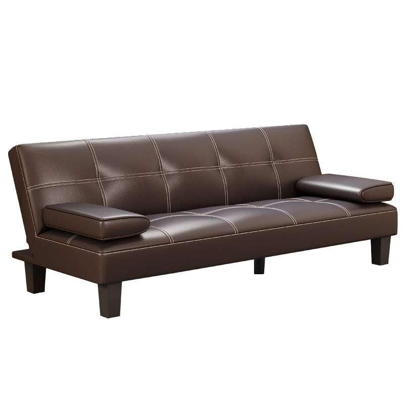 Biscuit Back Faux Leather Loveseat with Wear-resisting and Foldable for Living Room Coffee Clearhalo 'furn' 'furn_sofas' 'Furniture' 'furniture_sofas' 'kitchen' 'kitchen_sofas' 'Living Room Furniture' 'Sofa' 'sofas' 4749324