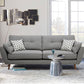Tufted Flared Arm Sofa 3-Seater 34.64" H Linen Cushions Sofa 75"L x 35"W x 35"H Dark Gray Clearhalo 'furn' 'furn_sofas' 'Furniture' 'furniture_sofas' 'kitchen' 'kitchen_sofas' 'Living Room Furniture' 'Sofa' 'sofas' 4749346