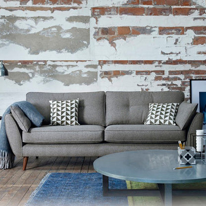 Tufted Flared Arm Sofa 3-Seater 34.64" H Linen Cushions Sofa Dark Gray Clearhalo 'furn' 'furn_sofas' 'Furniture' 'furniture_sofas' 'kitchen' 'kitchen_sofas' 'Living Room Furniture' 'Sofa' 'sofas' 4749347
