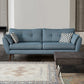Tufted Flared Arm Sofa 3-Seater 34.64" H Linen Cushions Sofa Clearhalo 'furn' 'furn_sofas' 'Furniture' 'furniture_sofas' 'kitchen' 'kitchen_sofas' 'Living Room Furniture' 'Sofa' 'sofas' 4749348
