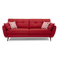 Tufted Flared Arm Sofa 3-Seater 34.64" H Linen Cushions Sofa Red Clearhalo 'furn' 'furn_sofas' 'Furniture' 'furniture_sofas' 'kitchen' 'kitchen_sofas' 'Living Room Furniture' 'Sofa' 'sofas' 4749353