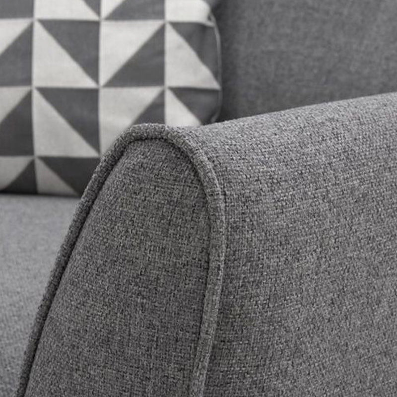 Tufted Flared Arm Sofa 3-Seater 34.64" H Linen Cushions Sofa Clearhalo 'furn' 'furn_sofas' 'Furniture' 'furniture_sofas' 'kitchen' 'kitchen_sofas' 'Living Room Furniture' 'Sofa' 'sofas' 4749354