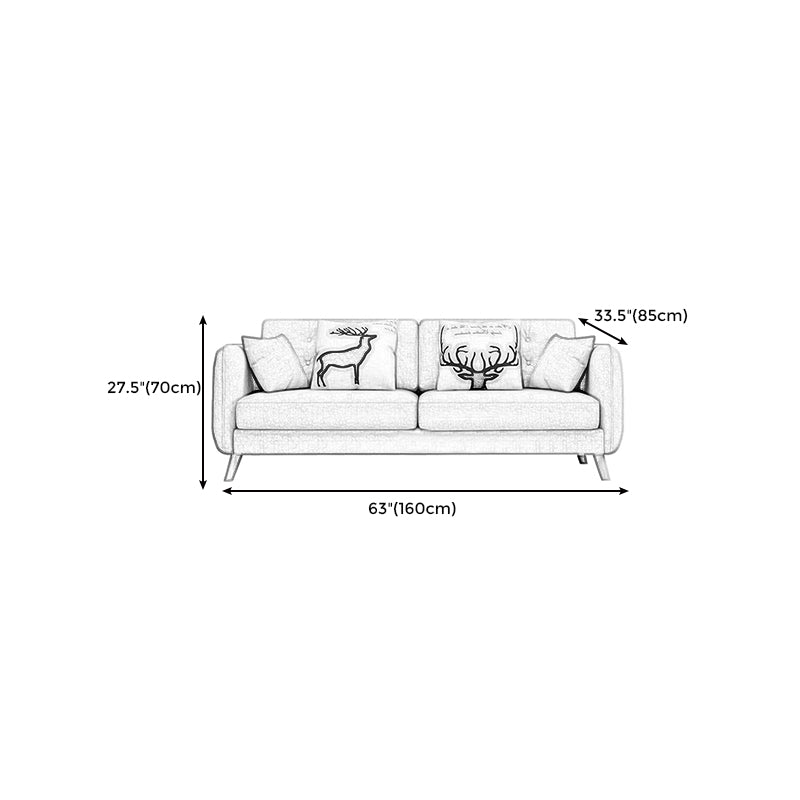 Modern Macaroon Square Arm Sofa 4 Wood Legs Cushions Sofa for Apartment Clearhalo 'furn' 'furn_sofas' 'Furniture' 'furniture_sofas' 'kitchen' 'kitchen_sofas' 'Living Room Furniture' 'Sofa' 'sofas' 4749397