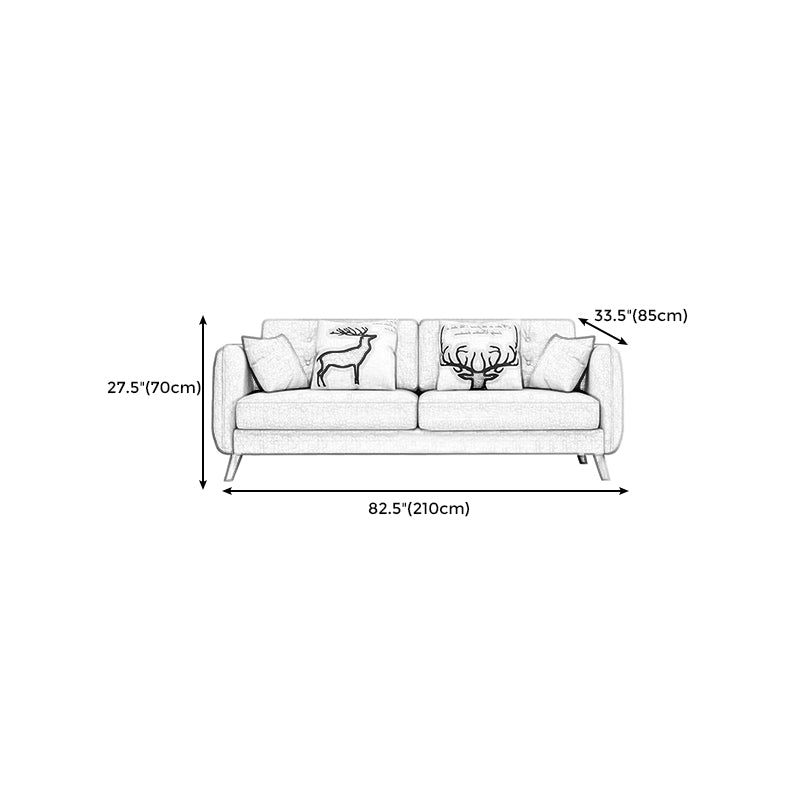 Modern Macaroon Square Arm Sofa 4 Wood Legs Cushions Sofa for Apartment Clearhalo 'furn' 'furn_sofas' 'Furniture' 'furniture_sofas' 'kitchen' 'kitchen_sofas' 'Living Room Furniture' 'Sofa' 'sofas' 4749399