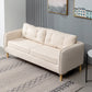 Contemporary Cotton Blend Tufted Slipcovered Sofa with Square Arm Off-White 28''H x 79''L x 28''W Clearhalo 'Furniture' 'furniture_sofas' 'kitchen' 'kitchen_sofas' 'Living Room Furniture' 'Sofa' 'sofas' 4749402