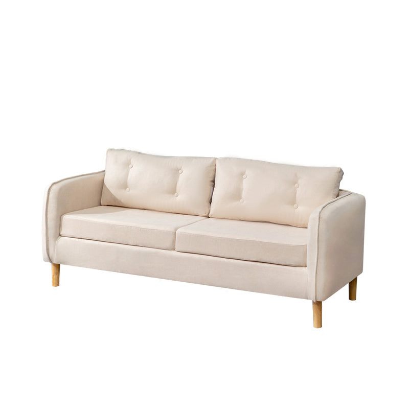Contemporary Cotton Blend Tufted Slipcovered Sofa with Square Arm Clearhalo 'Furniture' 'furniture_sofas' 'kitchen' 'kitchen_sofas' 'Living Room Furniture' 'Sofa' 'sofas' 4749405