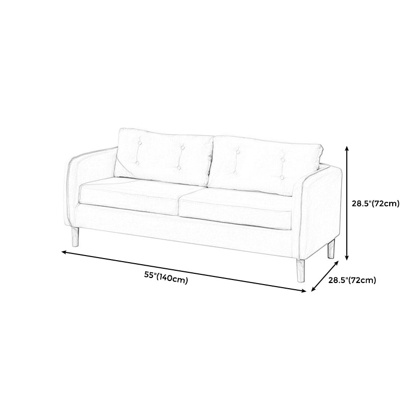 Contemporary Cotton Blend Tufted Slipcovered Sofa with Square Arm Clearhalo 'Furniture' 'furniture_sofas' 'kitchen' 'kitchen_sofas' 'Living Room Furniture' 'Sofa' 'sofas' 4749417
