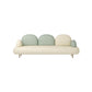 Modern Curved 4 Metal Legs Sofa Faux Leather Recessed Arm Sofa 81"L x 28"W x 31.5"H White-Green Clearhalo 'furn' 'furn_sofas' 'Furniture' 'furniture_sofas' 'kitchen' 'kitchen_sofas' 'Living Room Furniture' 'Sofa' 'sofas' 4749429