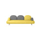 Modern Curved 4 Metal Legs Sofa Faux Leather Recessed Arm Sofa 81"L x 28"W x 31.5"H Yellow-Gray Clearhalo 'furn' 'furn_sofas' 'Furniture' 'furniture_sofas' 'kitchen' 'kitchen_sofas' 'Living Room Furniture' 'Sofa' 'sofas' 4749432