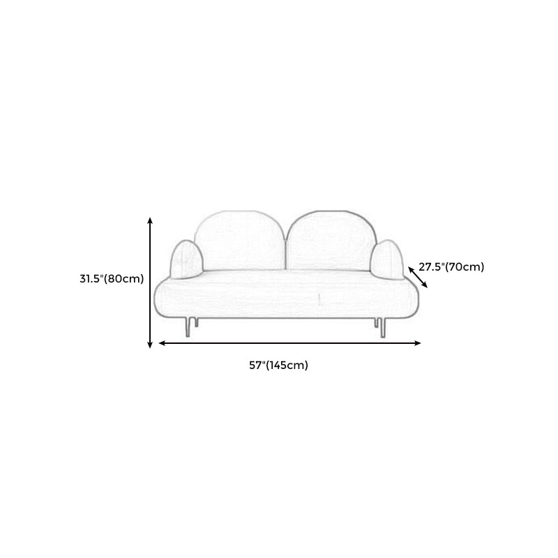 Modern Curved 4 Metal Legs Sofa Faux Leather Recessed Arm Sofa Clearhalo 'furn' 'furn_sofas' 'Furniture' 'furniture_sofas' 'kitchen' 'kitchen_sofas' 'Living Room Furniture' 'Sofa' 'sofas' 4749451