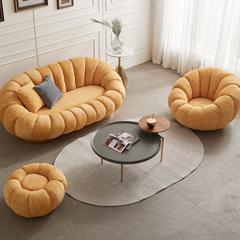 Contemporary Solid Color Curved Sofa with Sloped Arms for Bedroom Living Room Clearhalo 'furn' 'furn_sofas' 'Furniture' 'furniture_sofas' 'kitchen' 'kitchen_sofas' 'Living Room Furniture' 'Sofa' 'sofas' 4749456