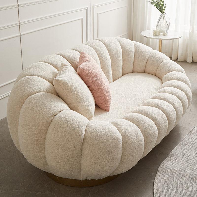 Contemporary Solid Color Curved Sofa with Sloped Arms for Bedroom Living Room Clearhalo 'furn' 'furn_sofas' 'Furniture' 'furniture_sofas' 'kitchen' 'kitchen_sofas' 'Living Room Furniture' 'Sofa' 'sofas' 4749457