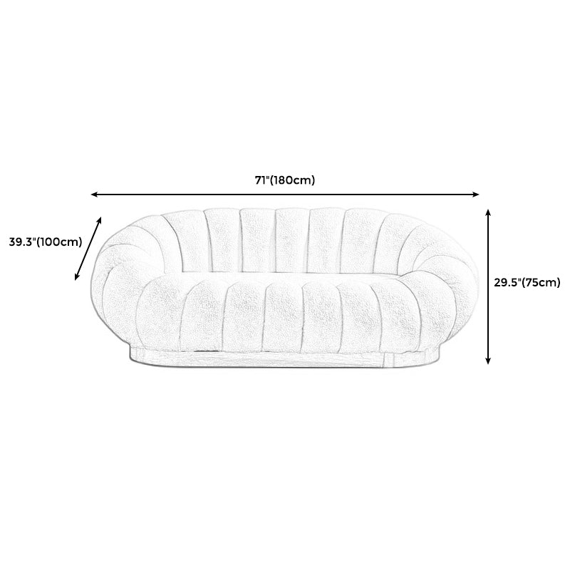 Contemporary Solid Color Curved Sofa with Sloped Arms for Bedroom Living Room Clearhalo 'furn' 'furn_sofas' 'Furniture' 'furniture_sofas' 'kitchen' 'kitchen_sofas' 'Living Room Furniture' 'Sofa' 'sofas' 4749470