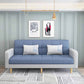 Transitional Modern Biscuit Back Sofa 31.5"High Square Arm Stain Resistant Sofa Blue-White Cotton Blend Clearhalo 'furn' 'furn_sofas' 'Furniture' 'furniture_sofas' 'kitchen' 'kitchen_sofas' 'Living Room Furniture' 'Sofa' 'sofas' 4749475