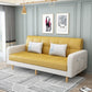 Transitional Modern Biscuit Back Sofa 31.5"High Square Arm Stain Resistant Sofa Yellow White Faux Leather Clearhalo 'furn' 'furn_sofas' 'Furniture' 'furniture_sofas' 'kitchen' 'kitchen_sofas' 'Living Room Furniture' 'Sofa' 'sofas' 4749477