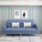 Transitional Modern Biscuit Back Sofa 31.5"High Square Arm Stain Resistant Sofa Airy Blue Cotton Blend Clearhalo 'furn' 'furn_sofas' 'Furniture' 'furniture_sofas' 'kitchen' 'kitchen_sofas' 'Living Room Furniture' 'Sofa' 'sofas' 4749486