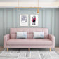 Transitional Modern Biscuit Back Sofa 31.5"High Square Arm Stain Resistant Sofa Pink Faux Leather Clearhalo 'furn' 'furn_sofas' 'Furniture' 'furniture_sofas' 'kitchen' 'kitchen_sofas' 'Living Room Furniture' 'Sofa' 'sofas' 4749493
