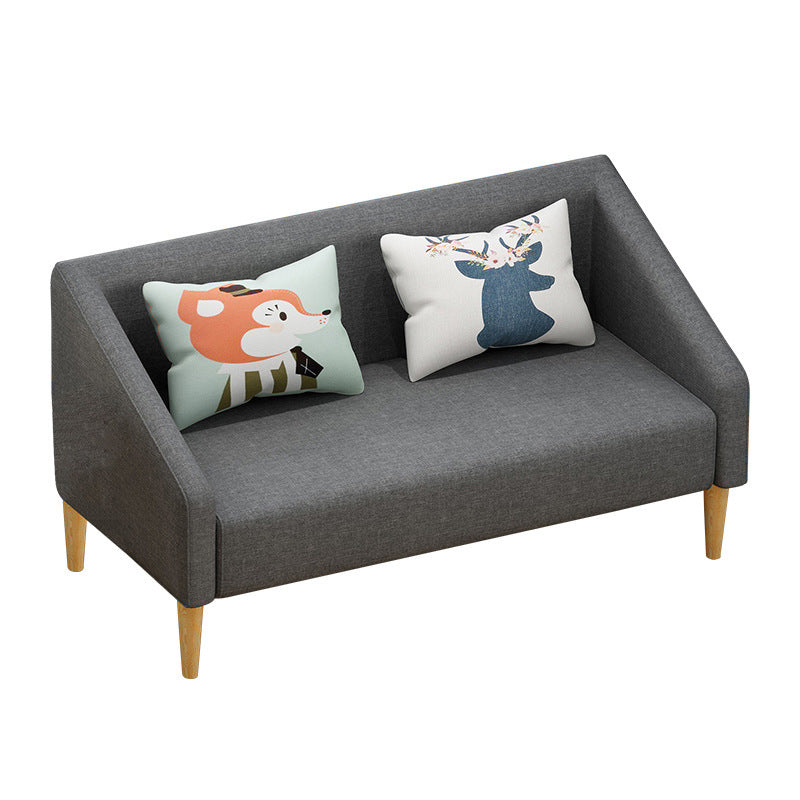 Contemporary Cotton Blend Faux Leather Sofa with Wooden Based Clearhalo 'Furniture' 'furniture_sofas' 'kitchen' 'kitchen_sofas' 'Living Room Furniture' 'Sofa' 'sofas' 4749513