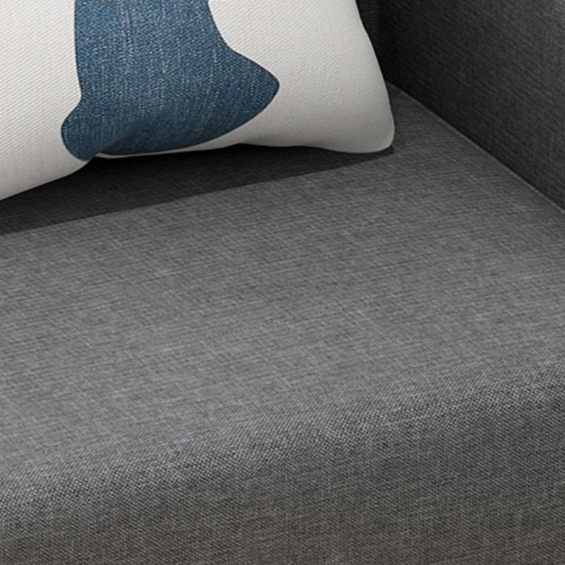 Contemporary Cotton Blend Faux Leather Sofa with Wooden Based Clearhalo 'Furniture' 'furniture_sofas' 'kitchen' 'kitchen_sofas' 'Living Room Furniture' 'Sofa' 'sofas' 4749516