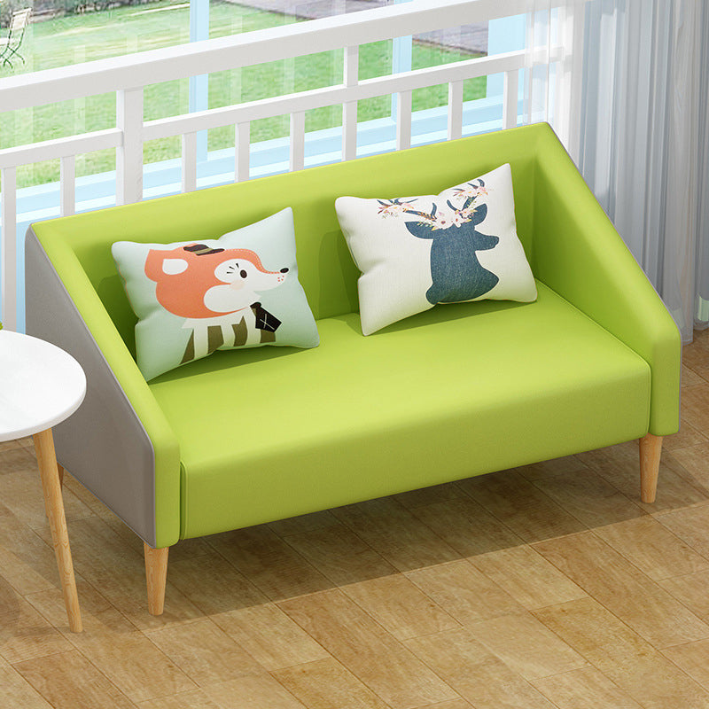 Contemporary Cotton Blend Faux Leather Sofa with Wooden Based Green 31''H x 47''L x 24''W Faux Leather Clearhalo 'Furniture' 'furniture_sofas' 'kitchen' 'kitchen_sofas' 'Living Room Furniture' 'Sofa' 'sofas' 4749517