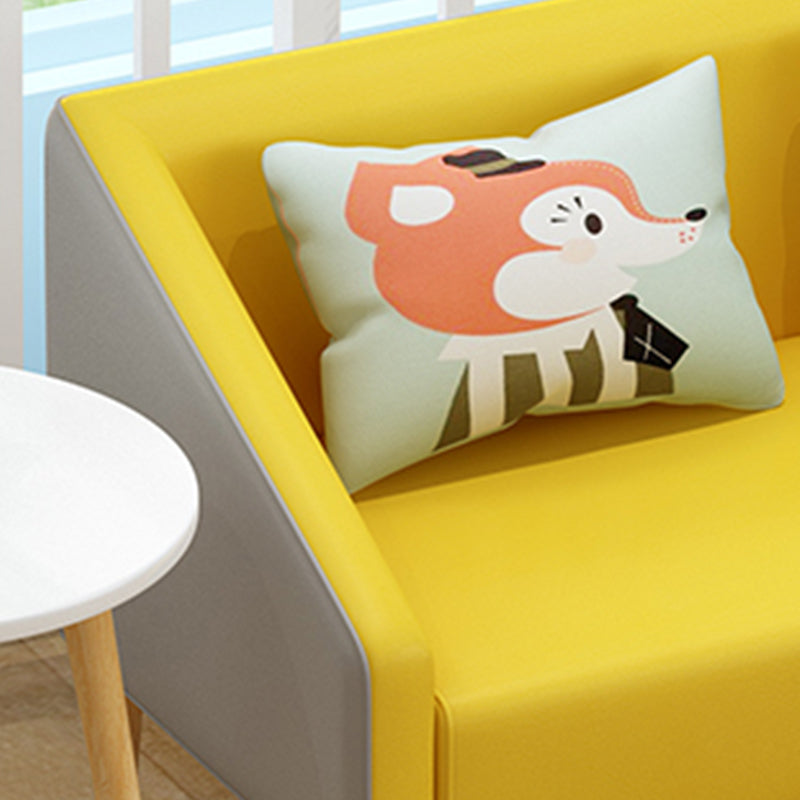 Contemporary Cotton Blend Faux Leather Sofa with Wooden Based Clearhalo 'Furniture' 'furniture_sofas' 'kitchen' 'kitchen_sofas' 'Living Room Furniture' 'Sofa' 'sofas' 4749521